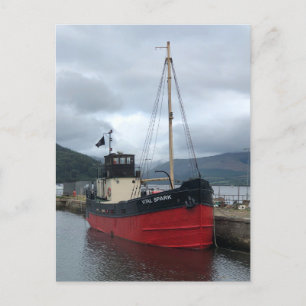 Vital Spark, Puffer Boat, Inveraray, Schotland, Feestdagenkaart