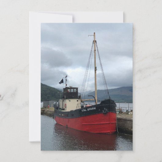 Vital Spark, Puffer Boat, Inveraray, Schotland, Feestdagenkaart (Voorkant)