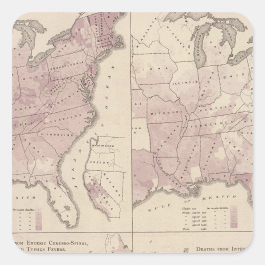 Vital Statistics, United States Census Vierkante Sticker (Voorkant)