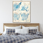 Vitale statistieken, United Census Canvas Afdruk (Insitu (Slaapkamer))
