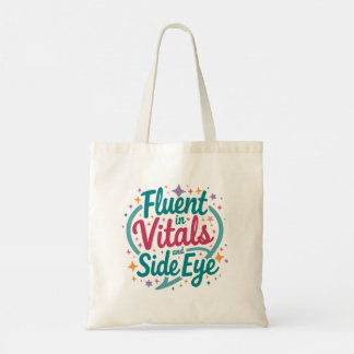 Vitale waarden en zijdelingse blik Nurse Tote Tas