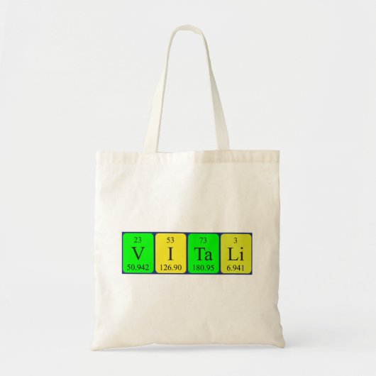 Vitali periodieke table name canvas tas (Voorkant)
