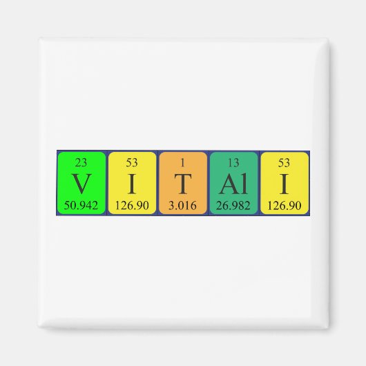 Vitali periodieke table name magnet (Voorkant)