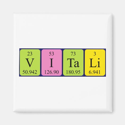 Vitali periodieke table name magnet (Voorkant)