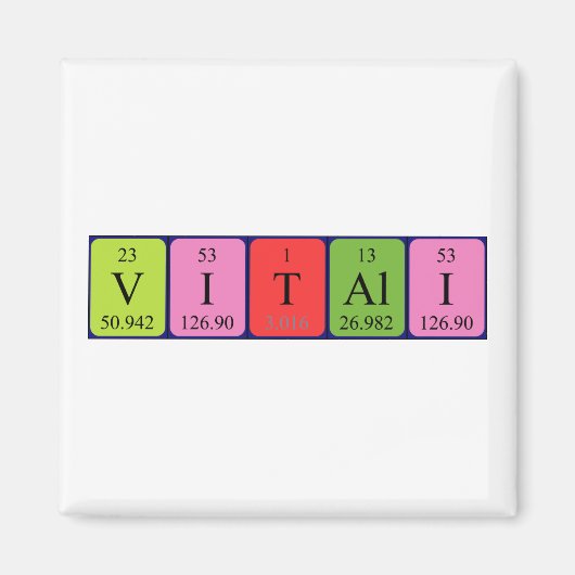 Vitali periodieke table name magnet (Voorkant)
