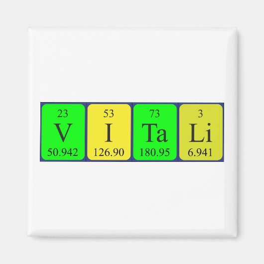 Vitali periodieke table name magnet (Voorkant)