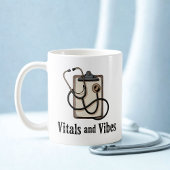 Vitals and Vibes | Healthcare Humor Design   Koffiemok