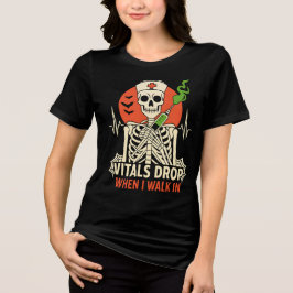 Vitals vallen als ik in verpleegster Halloween loo Tri-Blend Shirt