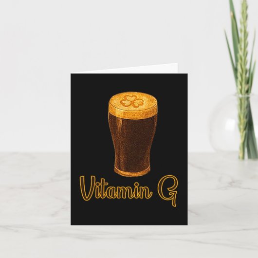Vitamin Beer Lucky Shamrock Funny Patrick’s Day Me Kaart (Voorkant)