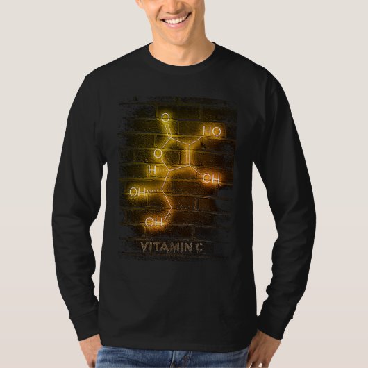 vitamin c molecule composition chemical structure t-shirt (Voorkant)