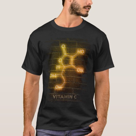 vitamin c molecule composition chemical structure t-shirt (Voorkant)