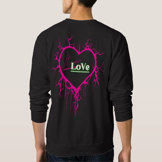 Vitamin Love Brand Pink Heart Design Sweatshirt  (Achterkant)