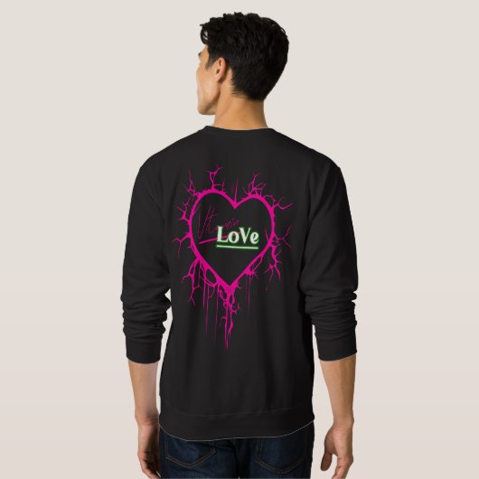 Vitamin Love Brand Pink Heart Design Sweatshirt  (Achterkant volledig)