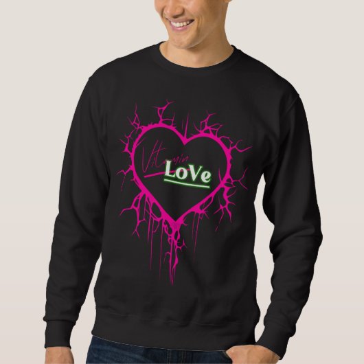 Vitamin Love Brand Pink Heart Design Sweatshirt  (Voorkant)