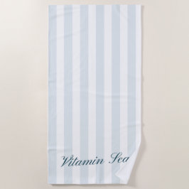 'Vitamin Sea' Blauw & Wit Gestreept Cadeau Strandlaken
