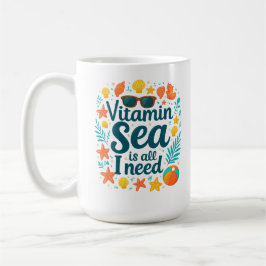 Vitamin Sea Coffee Mug - Ocean Lover's Beach Vibes Koffiemok