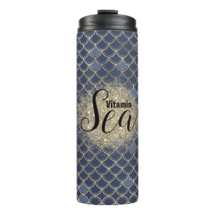 Vitamin Sea Ombre Blau Pewter Draak Schubben Thermosbeker