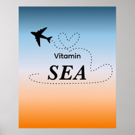 Vitamin Sea Oranje Zomer Kleur Wand Kunst Poster