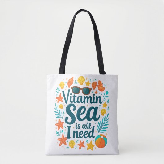 Vitamin Sea Tote Bag - Ocean Lover's Beach Adventu (Voorkant)