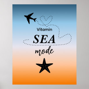 Vitamin Zee Modus Oranje Zomer Kleur Muur Kunst Poster