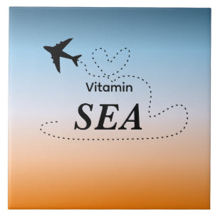 Vitamin Zee Oranje Zomer Kleur Vliegtuig Tegeltje