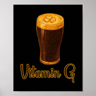 Vitamine Bier Lucky Shamrock Grappige Patrick's Da Poster