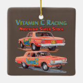 Vitamine C Racing Keramisch Ornament (Achterkant)