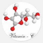 Vitamine C Ronde Sticker (Voorkant)