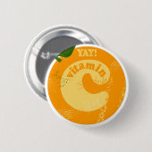Vitamine C-Sinaasappel Ronde Button 5,7 Cm (Voorkant /achterkant)