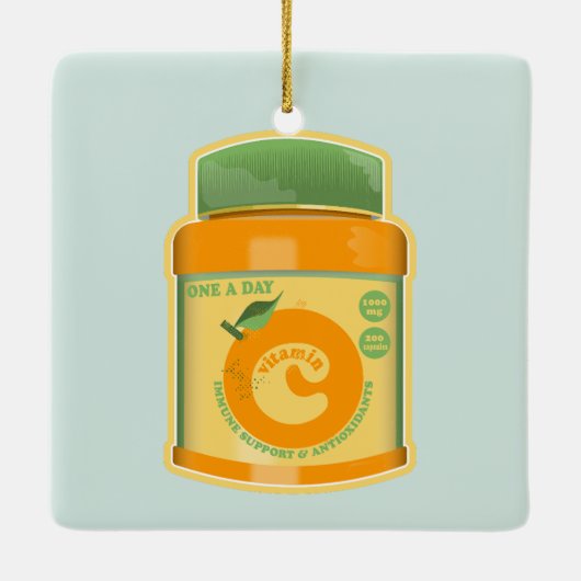 Vitamine C wellness Keramisch Ornament (Achterkant)