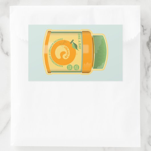 Vitamine C wellness Rechthoekige Sticker (Tas)