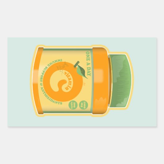 Vitamine C wellness Rechthoekige Sticker (Voorkant)