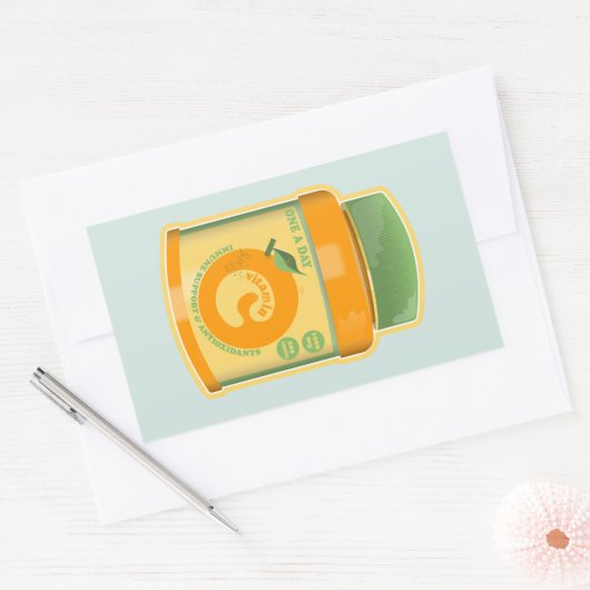 Vitamine C wellness Rechthoekige Sticker (Envelop)