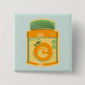 Vitamine C wellness Vierkante Button 5,1 Cm (Voorkant)