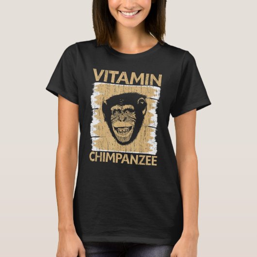 Vitamine Chimpansee Chimp Monkey Apanzee T-shirt (Voorkant)