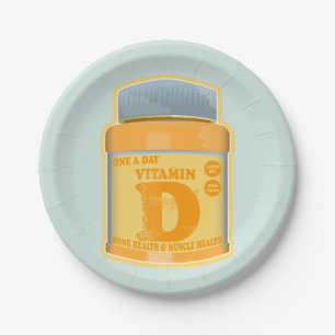 Vitamine D capsules gezondheid en welzijn Papieren Bordje