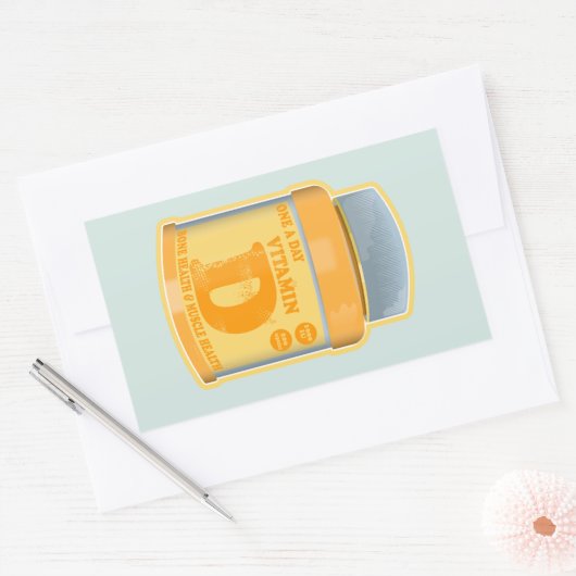 Vitamine D capsules gezondheid en welzijn Rechthoekige Sticker (Envelop)