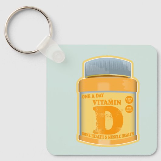 Vitamine D capsules gezondheid en welzijn Sleutelhanger (Voorkant)
