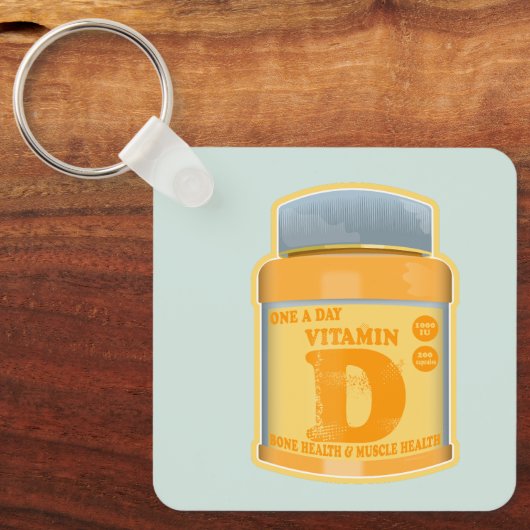 Vitamine D capsules gezondheid en welzijn Sleutelhanger (Voorkant)