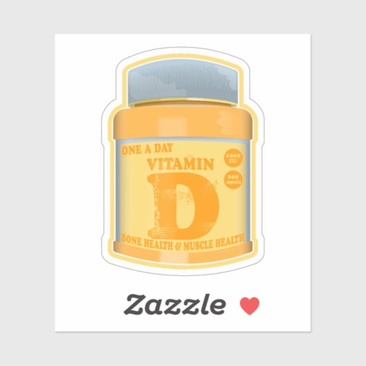 Vitamine D capsules gezondheid en welzijn Sticker (Vel)