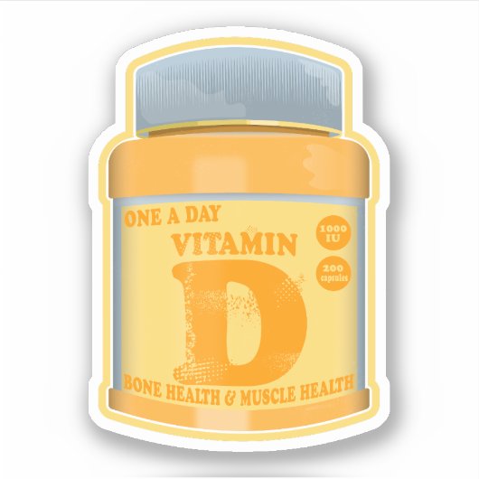 Vitamine D capsules gezondheid en welzijn Sticker (Voorkant)