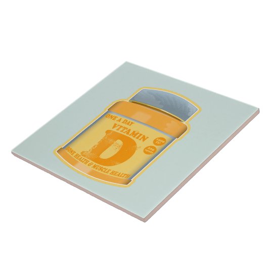 Vitamine D capsules gezondheid en welzijn Tegeltje (Zijkant)