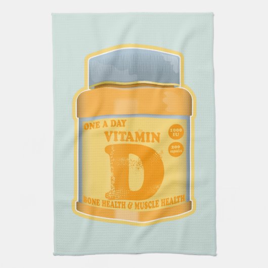 Vitamine D capsules gezondheid en welzijn Theedoek (Verticaal)
