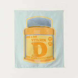 Vitamine D capsules gezondheid en welzijn Wandkleed