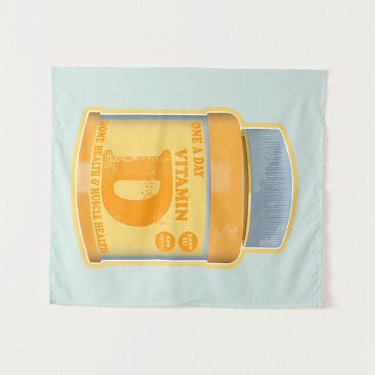 Vitamine D capsules gezondheid en welzijn Wandkleed (Voorkant (horizontaal))