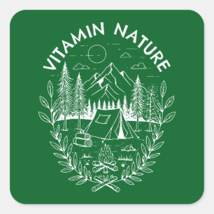 Vitamine-Natuur Vierkante Sticker