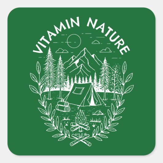 Vitamine-Natuur Vierkante Sticker (Voorkant)