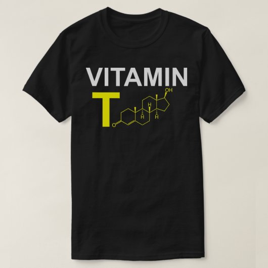 Vitamine T Testosteron Bodybuilding Weightlift T-shirt (Design voorkant)