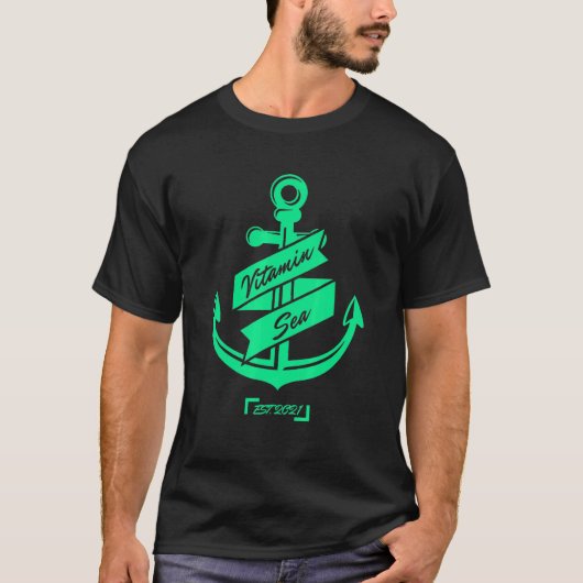 Vitamine-Zee-anker voor zalen en Zee T-shirt (Voorkant)