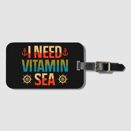 Vitamine Zee Boot Zeilen Cruise Ocean Adventure Bagagelabel (Voorkant (horizontaal))